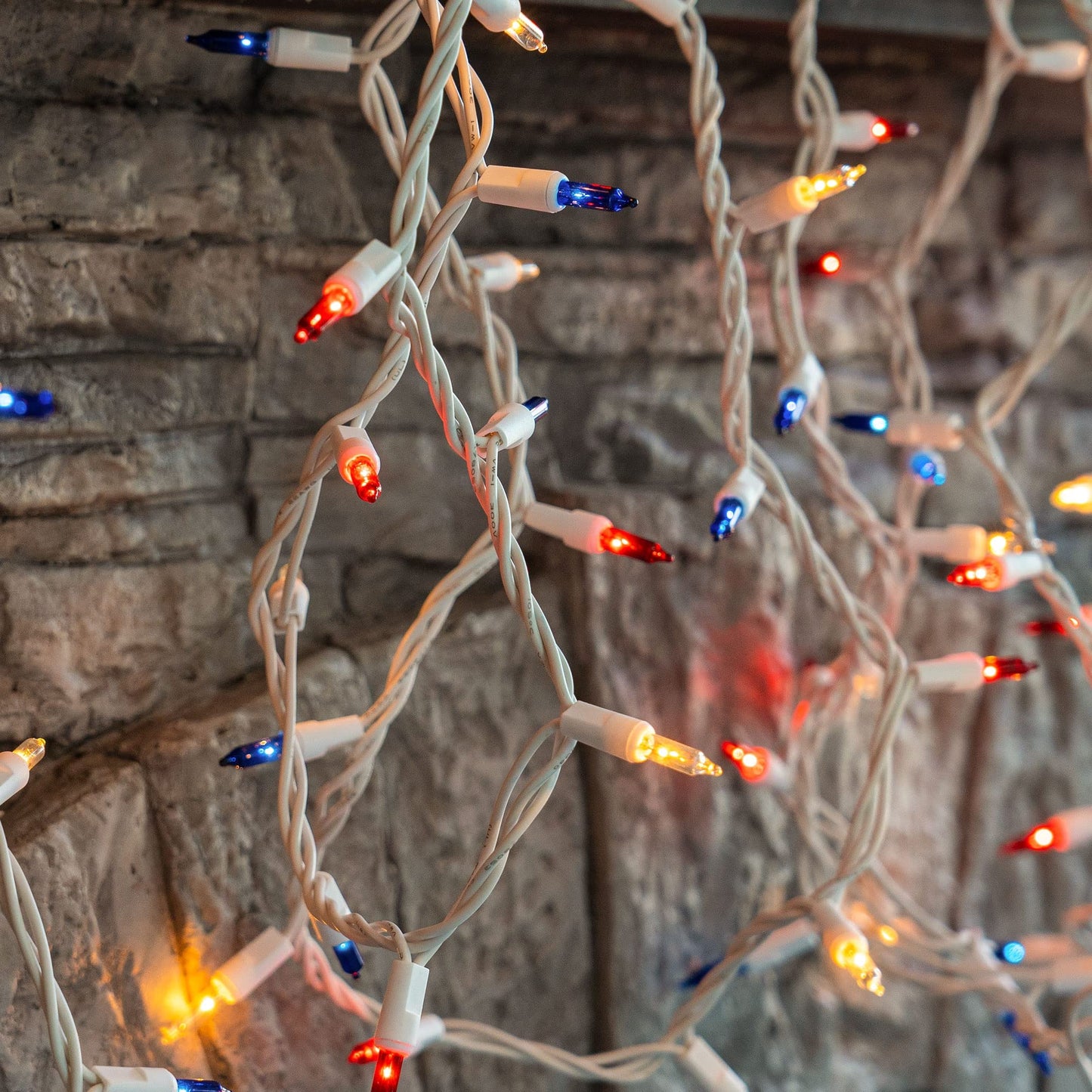 Dazzle Bright Patriotic Mini String Lights, 100 Count, 20 FT, Waterproof, Red Blue and White, Model ZF-100-2/SB