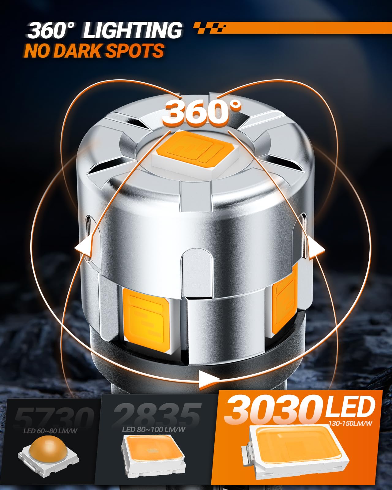 SEALIGHT 194 LED Bulb, T10 Amber License Plate Light, 2000K, Pack of 4